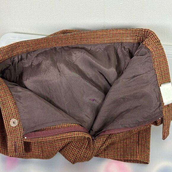 Vintage Wool Blend Micro Houndstooth Pattern Pencil Skirt - Picture 7 of 10